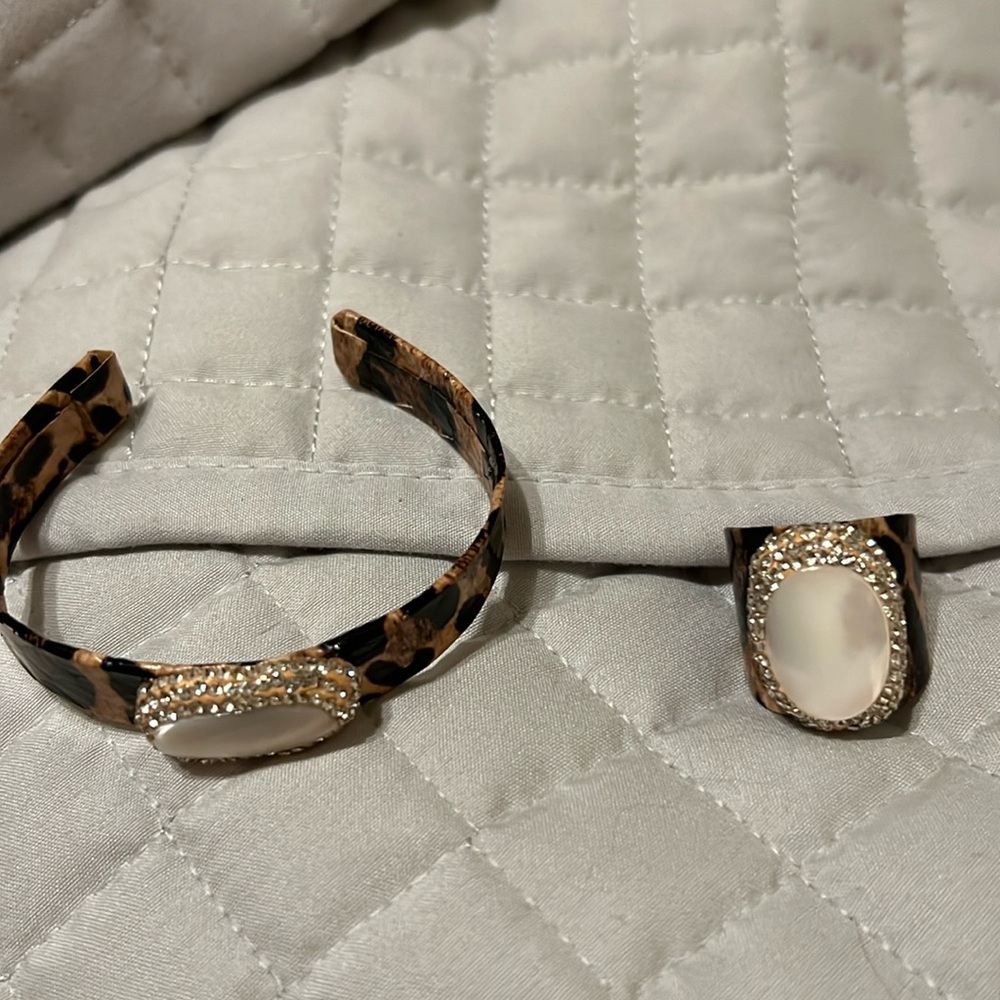 Animal print bracelet and ring